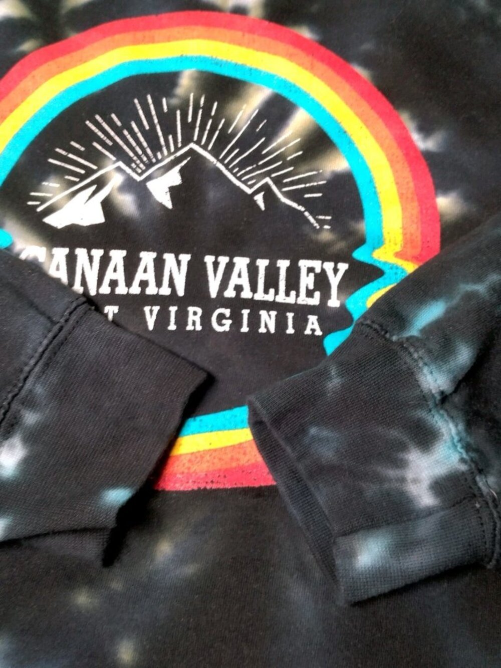 Canaan Valley West Virginia Sweatshirt XL Tie Dye Rainbow WV Mountains Nature - Picture 8 of 10